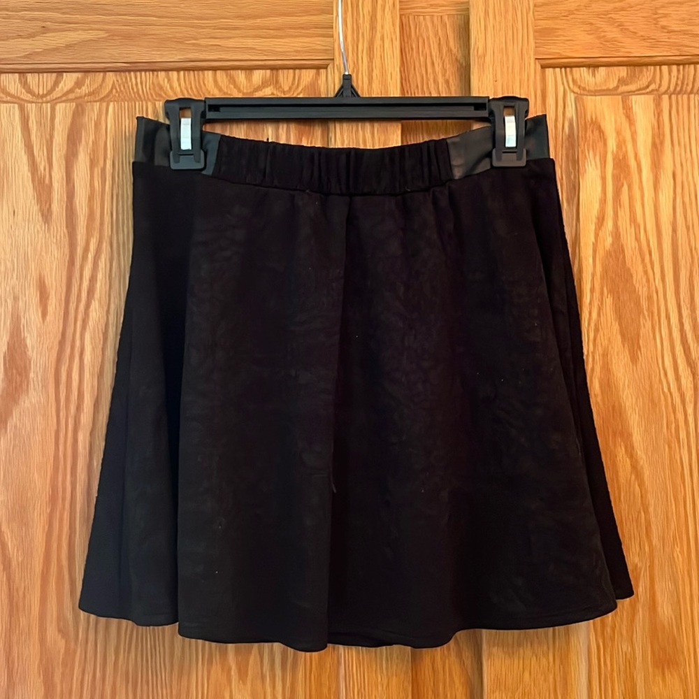 BCX Black Floral Mesh Mini Skirt